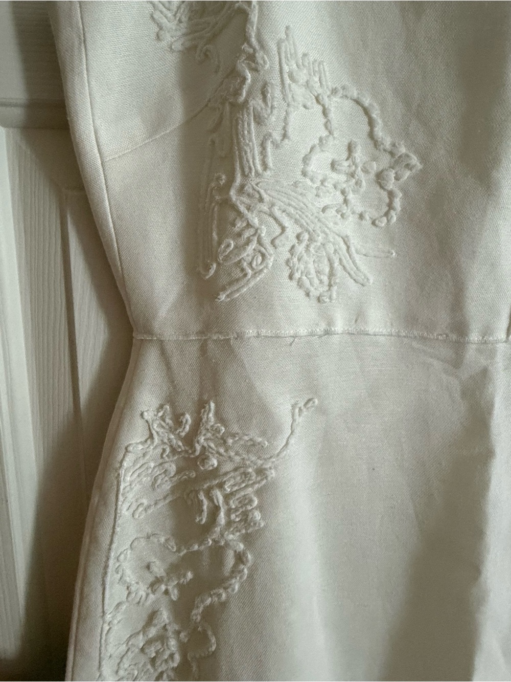 Zara Cream Textured Top with Subtle Stitch Detail